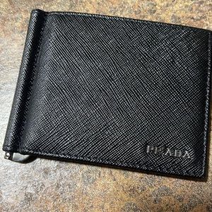 Prada card wallet with money clip